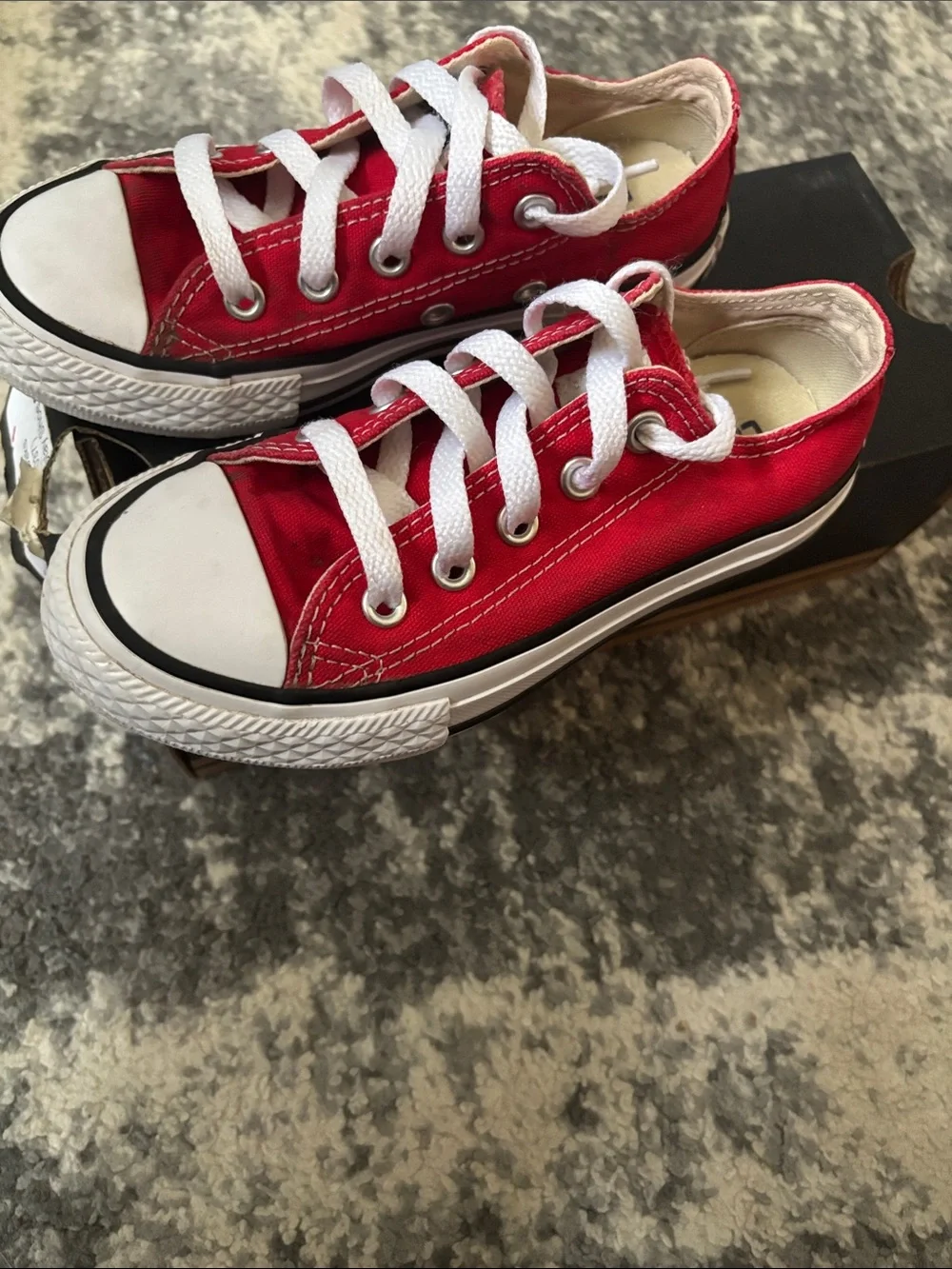 Converse Kids Red Low-Top Canvas Sneakers with White Accents